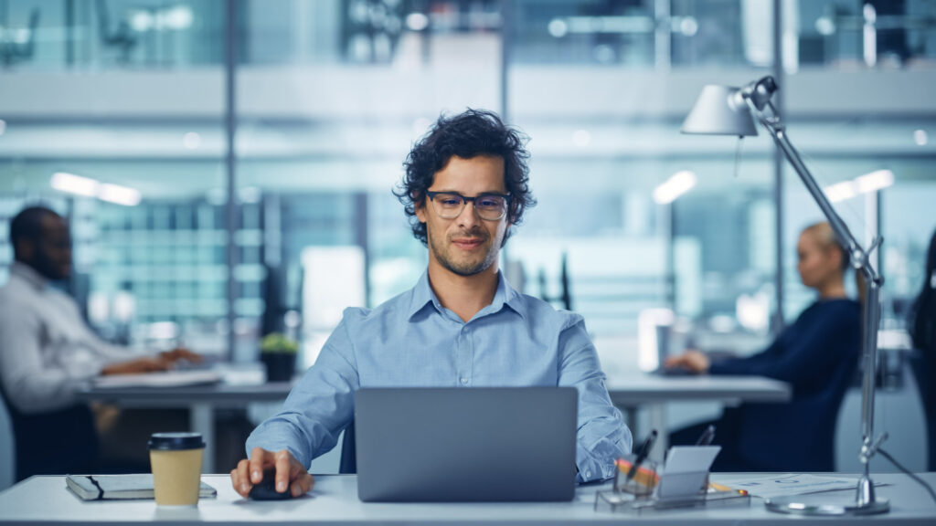 businessman working on computer