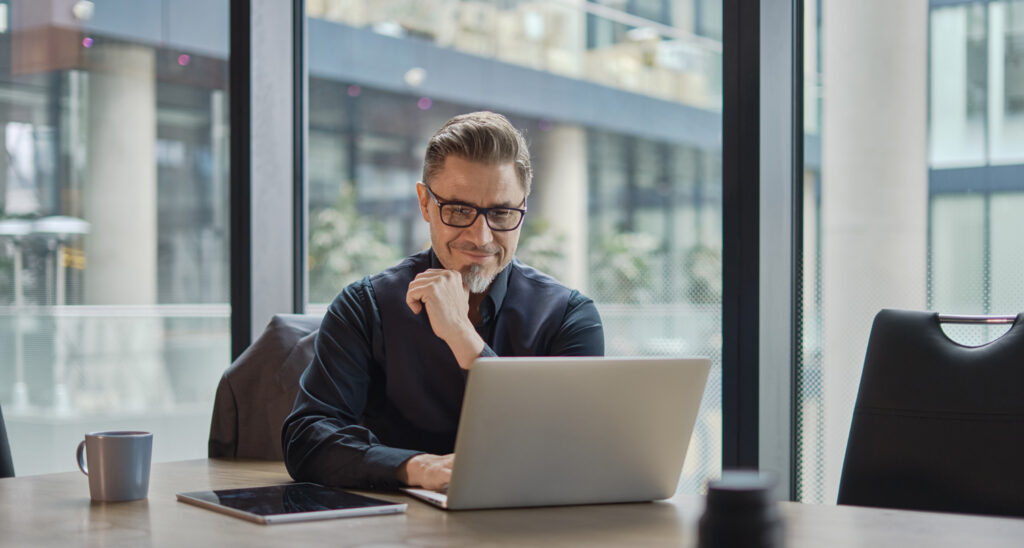 business owner working online